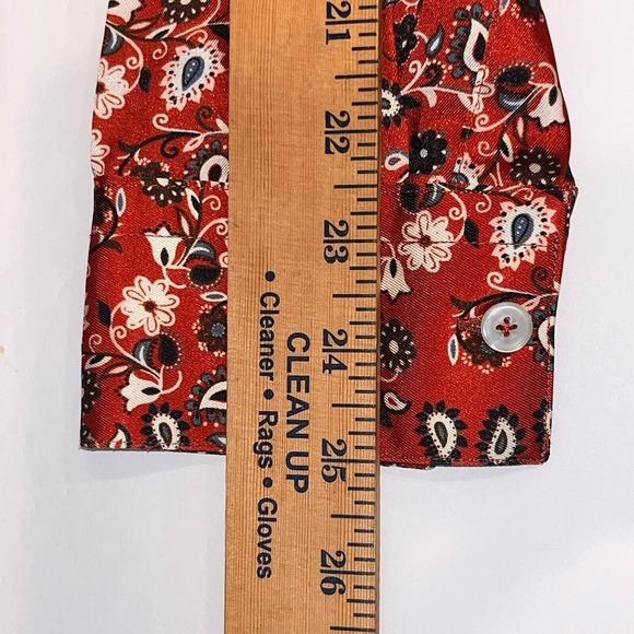 Zara Womens Floral Paisley Long Sleeve Button Up‎ Satin Small Bloomcore Career - Picture 6 of 10
